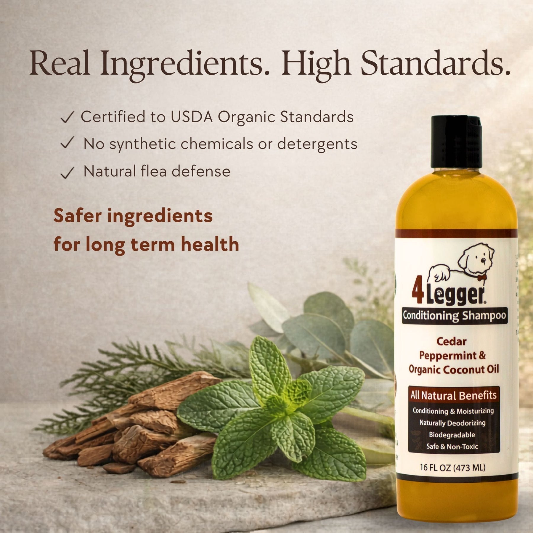 Organic Cedar Dog Shampoo — Natural Flea Defense