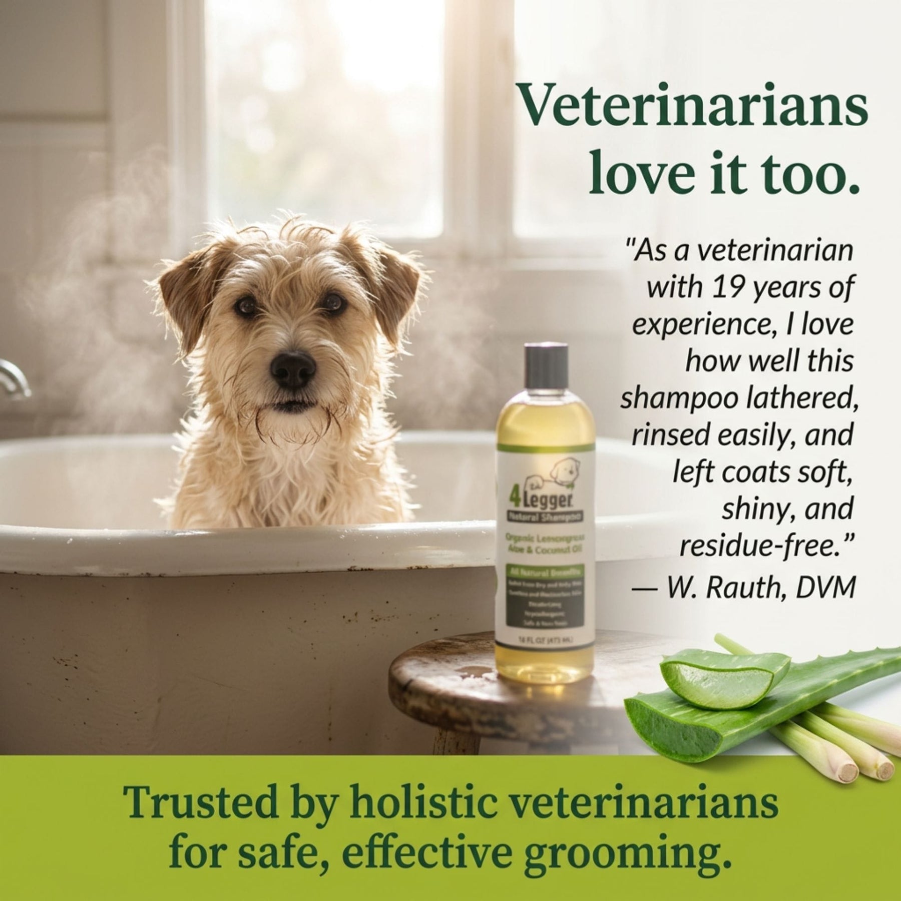 Organic Lemongrass & Aloe Hypoallergenic Dog Shampoo