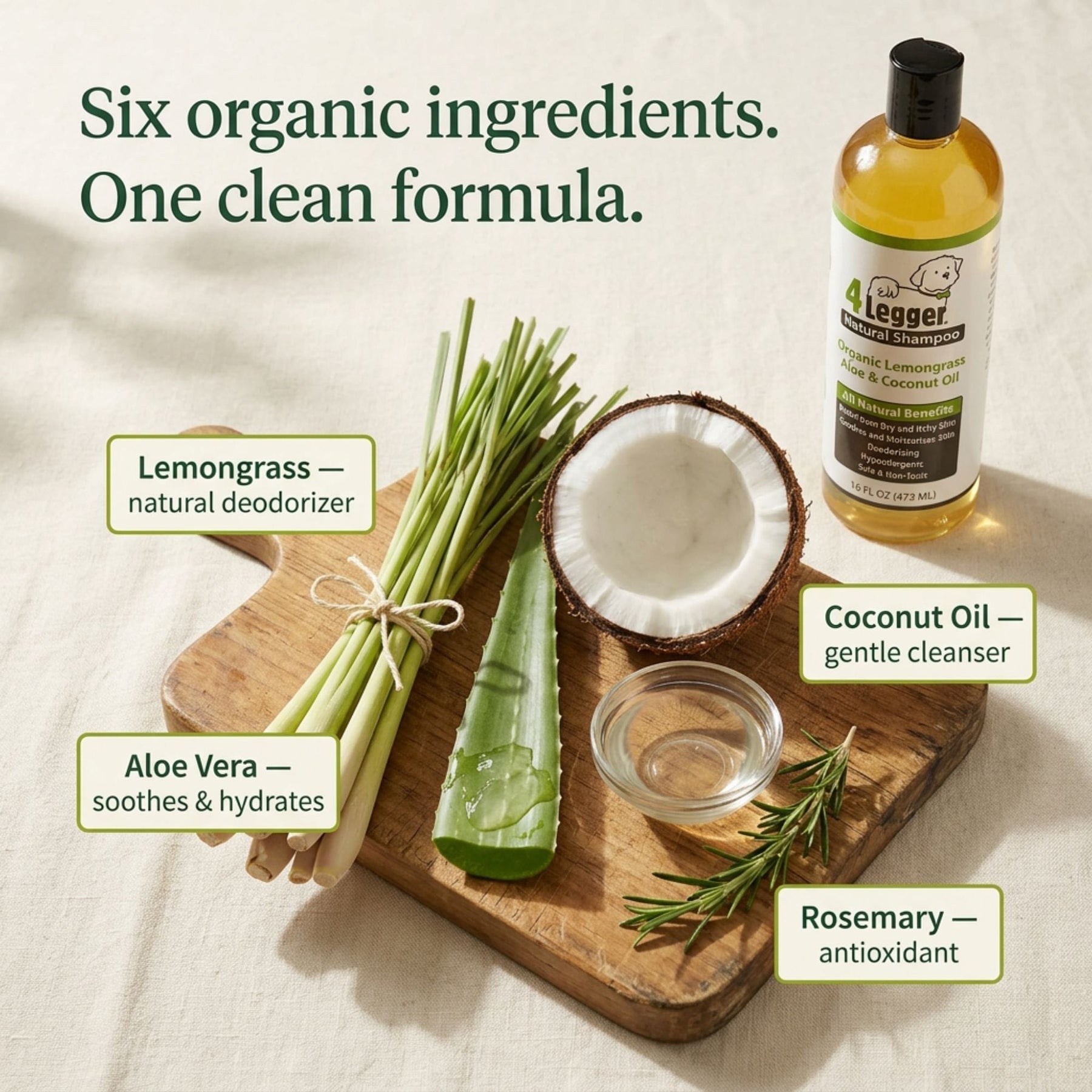 Organic Lemongrass & Aloe Hypoallergenic Dog Shampoo